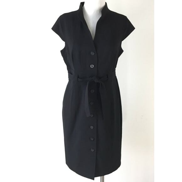 Sandra Darren Dresses & Skirts - Sandra Darren women's black button-down career dress SZ-14